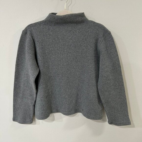 Lauren Ralph Lauren Turtleneck Chunky Knit Grey Cotton Sweater Size Large - Picture 1 of 5